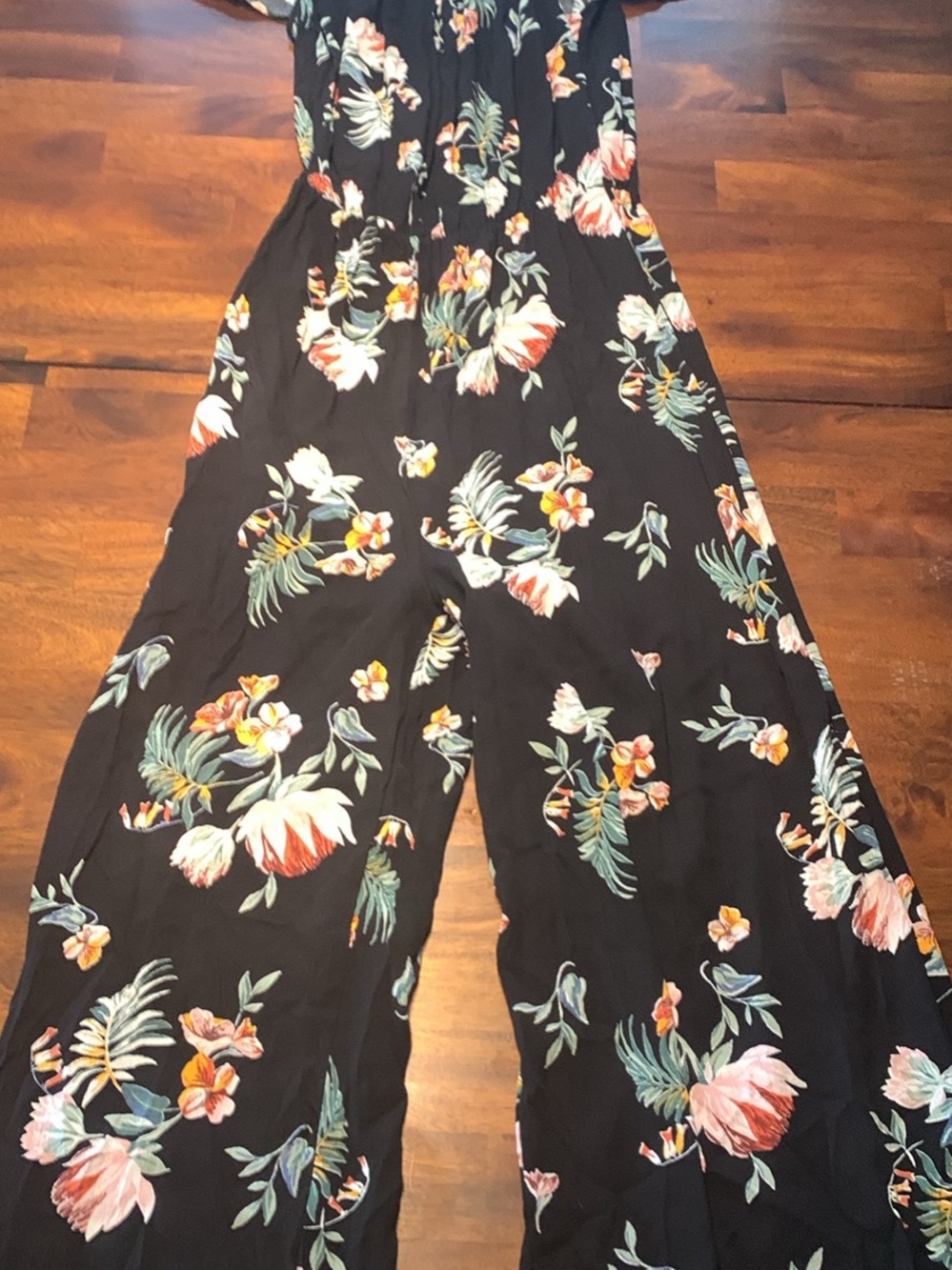 Peppermint Black Floral Wide-Leg Jumpsuit